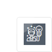 A white square with an image of a person and a light bulb.